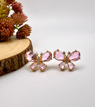 Load image into Gallery viewer, Updated crystal butterfly earrings
