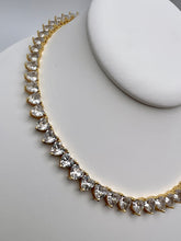 Load image into Gallery viewer, Large heart cz tennis chain choker necklace
