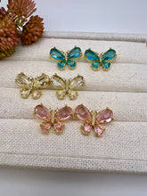 Load image into Gallery viewer, Updated crystal butterfly earrings
