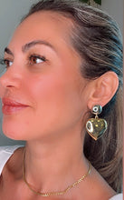 Load image into Gallery viewer, Two colors plain heart earrings
