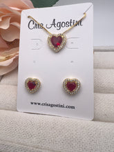 Load image into Gallery viewer, Heart princess small earrings updated jewelry set
