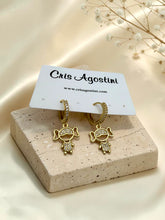 Load image into Gallery viewer, Cz child figure charm earrings
