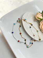 Load image into Gallery viewer, Colorful spaced hearts necklace

