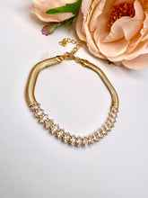 Load image into Gallery viewer, German thread and crystal navettes bracelet
