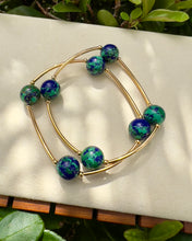 Load image into Gallery viewer, Chrysocolla natural gemstone 4 balls bracelet
