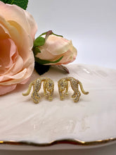 Load image into Gallery viewer, Studded cz diamond panther body earrings
