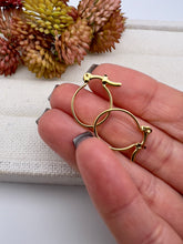 Load image into Gallery viewer, Thin and very light basic hoop gold plated earring
