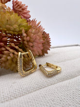 Load image into Gallery viewer, Triangle shape hoop with clip-on closure earrings
