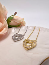 Load image into Gallery viewer, Baguette heart Valentina collection necklace
