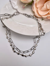 Load image into Gallery viewer, Double choker links and hearts necklace
