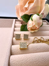 Load image into Gallery viewer, Delicate cz square Valentina jewelry set
