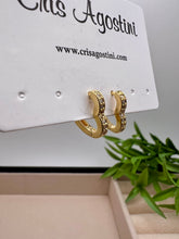 Load image into Gallery viewer, Heart-shaped small hoop earrings cz studded
