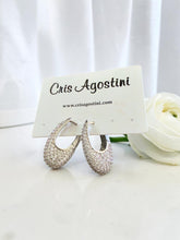 Load image into Gallery viewer, Pave hoops studded with crystals earrings
