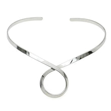 Load image into Gallery viewer, Solid silver plated necklace twisted detail choker
