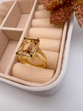 Load image into Gallery viewer, Square fine cut crystal Seductive Collection ring
