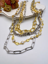 Load image into Gallery viewer, Four different layers link pearls chain necklace
