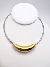 Load image into Gallery viewer, Soft cord silver with gold tube necklace
