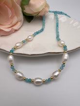 Load image into Gallery viewer, Natural gemstone and baroque pearl necklace
