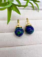 Load image into Gallery viewer, Chrysocolla ball Gemstone earrings
