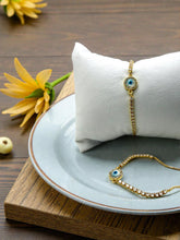 Load image into Gallery viewer, Small delicate adjustable  greek eye bracelet
