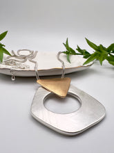 Load image into Gallery viewer, Brushed silver organic  long necklace
