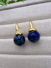 Load image into Gallery viewer, Chrysocolla ball Gemstone earrings
