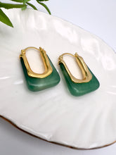 Load image into Gallery viewer, Retro acrylic U shape hoop earrings
