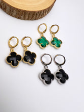 Load image into Gallery viewer, Clover inspired VC small hoop earrings
