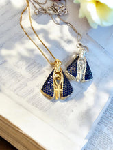 Load image into Gallery viewer, Medium 1' double-sided Our Lady cz paved necklace
