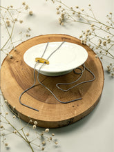 Load image into Gallery viewer, Adjustable tie necklace gold detail
