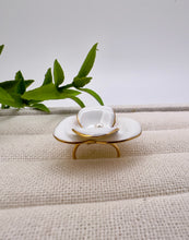 Load image into Gallery viewer, Enameled white orchid seductive ring
