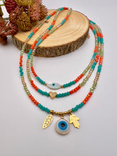 Load image into Gallery viewer, Colorful mini crystal greek eye details necklaces
