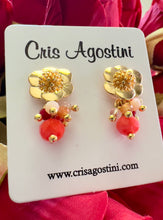 Load image into Gallery viewer, Flower earrings with crystal cluster
