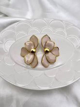 Load image into Gallery viewer, Unique enameled orchid earrings
