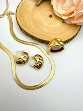 Load image into Gallery viewer, Medium hammered organic hoop earrings
