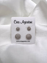 Load image into Gallery viewer, Set of 2 round earrings studded with micro zirconia
