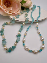 Load image into Gallery viewer, Natural gemstone and baroque pearl necklace
