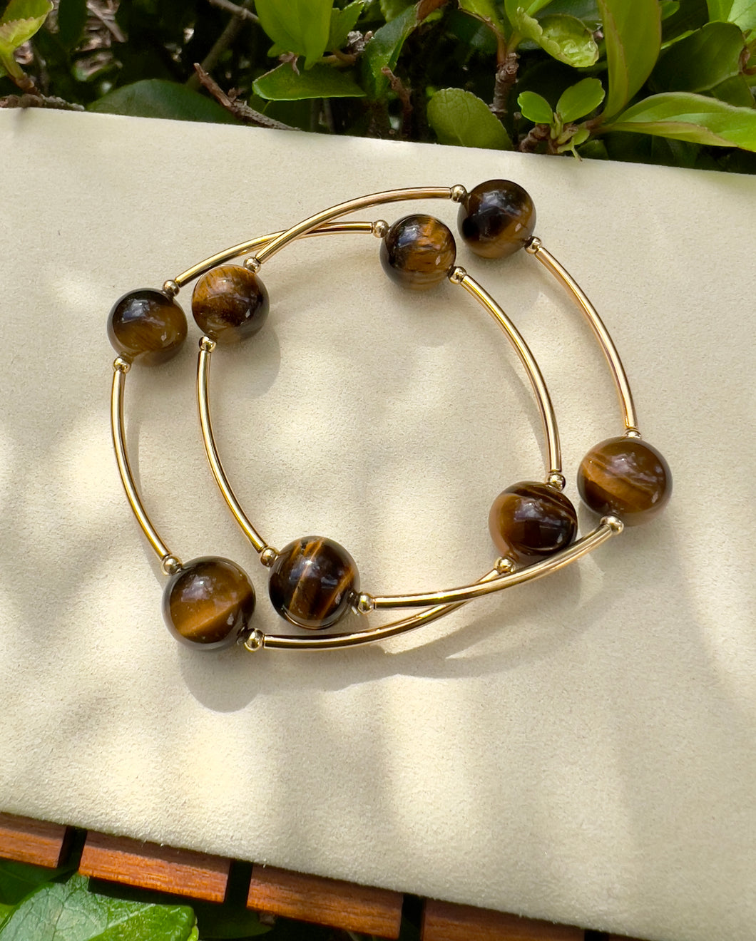Eye of tiger citrine small 4 balls bracelet