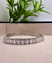 Load image into Gallery viewer, Baguette bracelet with jewelry clasp silver plated
