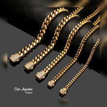 Load image into Gallery viewer, Highly Polished 8mm Gold Plated studded clasp Men&#39;s Cuban Chain
