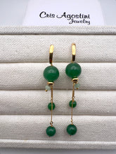 Load image into Gallery viewer, Long earrings emerald jade
