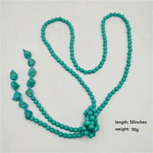 Load image into Gallery viewer, Long tie turquoise necklace
