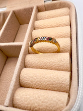 Load image into Gallery viewer, Half wedding micro color pave ring
