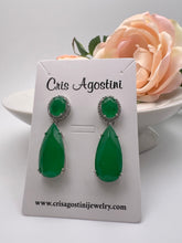 Load image into Gallery viewer, Luxury fusion gemstone cz base earrings
