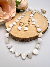 Load image into Gallery viewer, Mother of pearl hoop and necklace jewelry set
