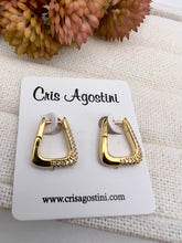 Load image into Gallery viewer, Triangle shape hoop with clip-on closure earrings
