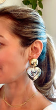 Load image into Gallery viewer, Two colors plain heart earrings
