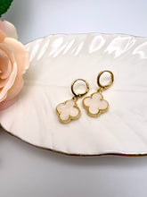 Load image into Gallery viewer, Clover inspired VC small hoop earrings
