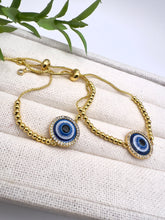 Load image into Gallery viewer, Luck greek eye adjustable bracelet
