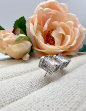 Load image into Gallery viewer, Crystal square cz 8 mm earrings
